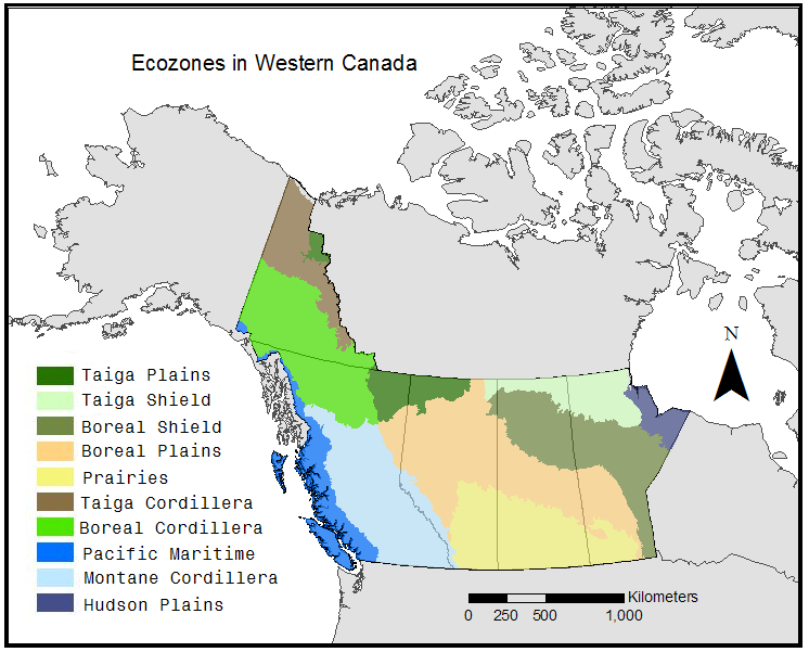 Climate Change in western Canada Ecozones Description